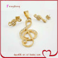 Nice music style gold plated pendant and earring jewelry set